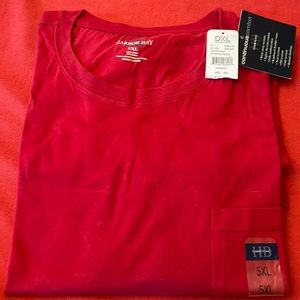 Harbor Bay men’s pocket short sleeve tee shirt 5XL Red never worn with tags